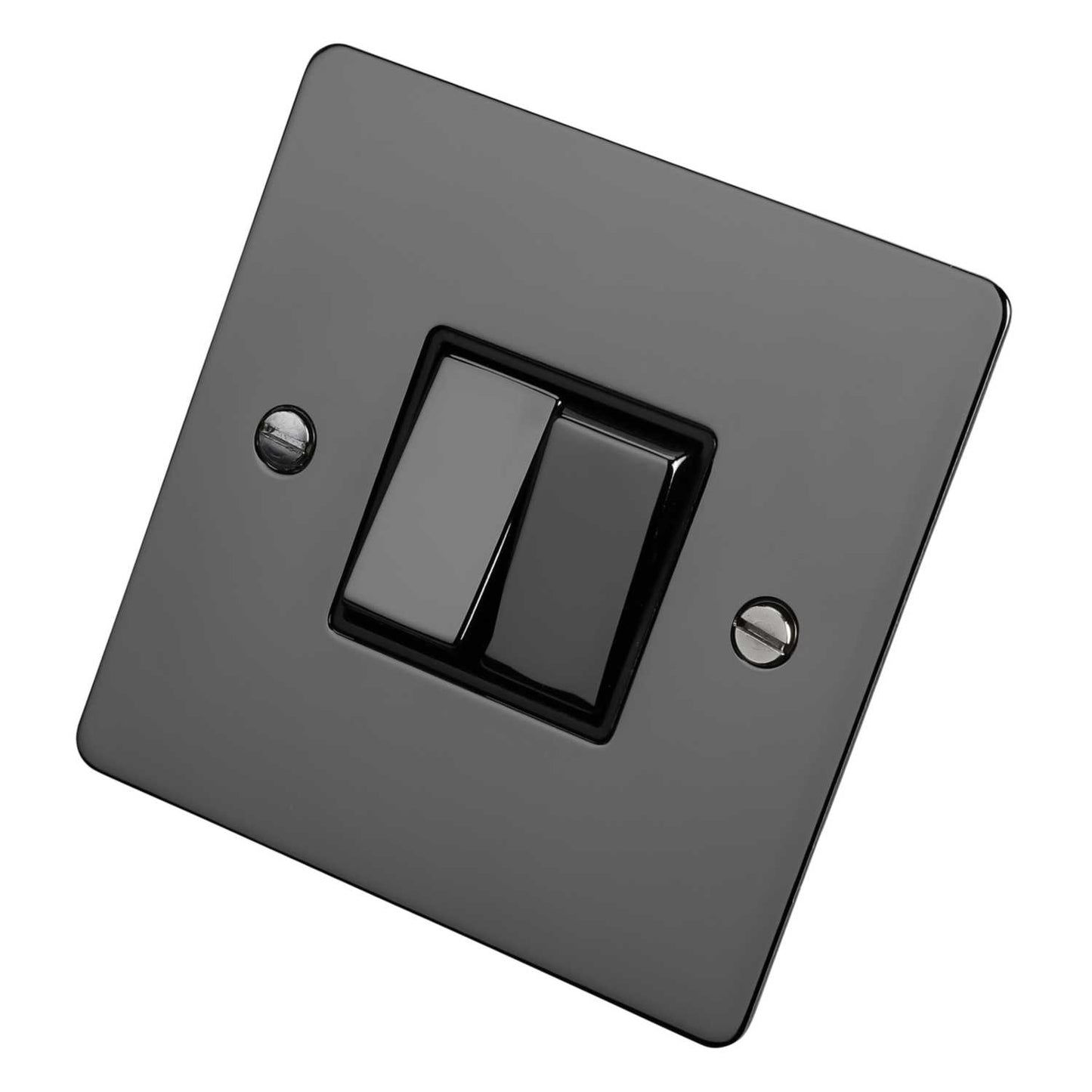 Scolmore Click Define 10A 2 Gang 2 Way Light Switch Black Insert Black Nickel