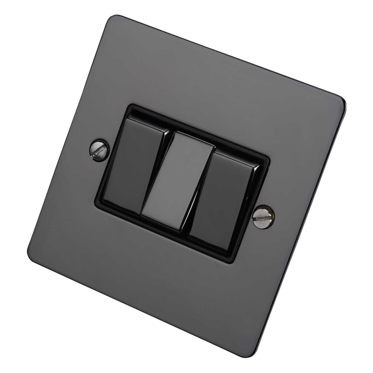 Scolmore Click Define 10A 3 Gang 2 Way Light Switch Black Insert Black Nickel