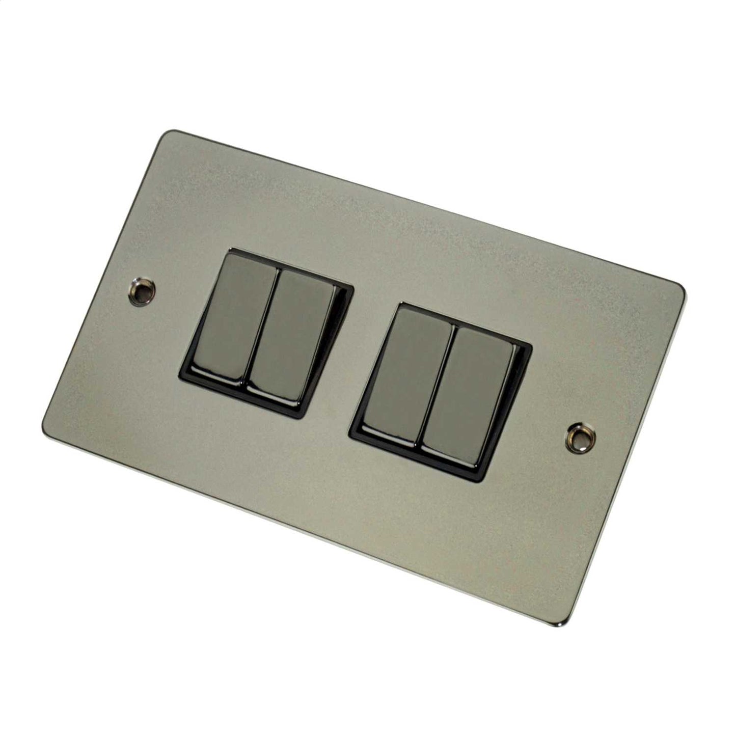 Scolmore Click Define 10A 4 Gang 2 Way Light Switch Black Insert Black Nickel