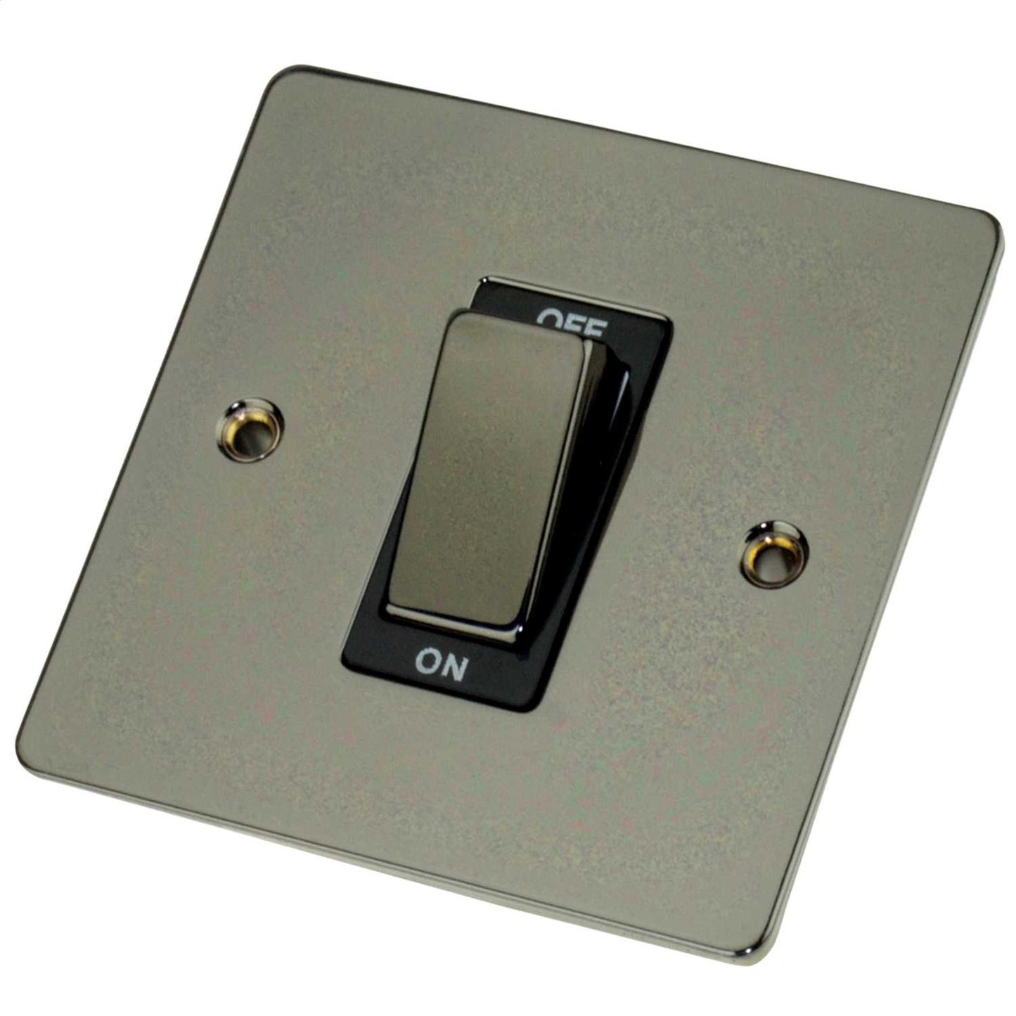 Scolmore Click Define 45A DP 1 Gang Switch Black Insert Black Nickel