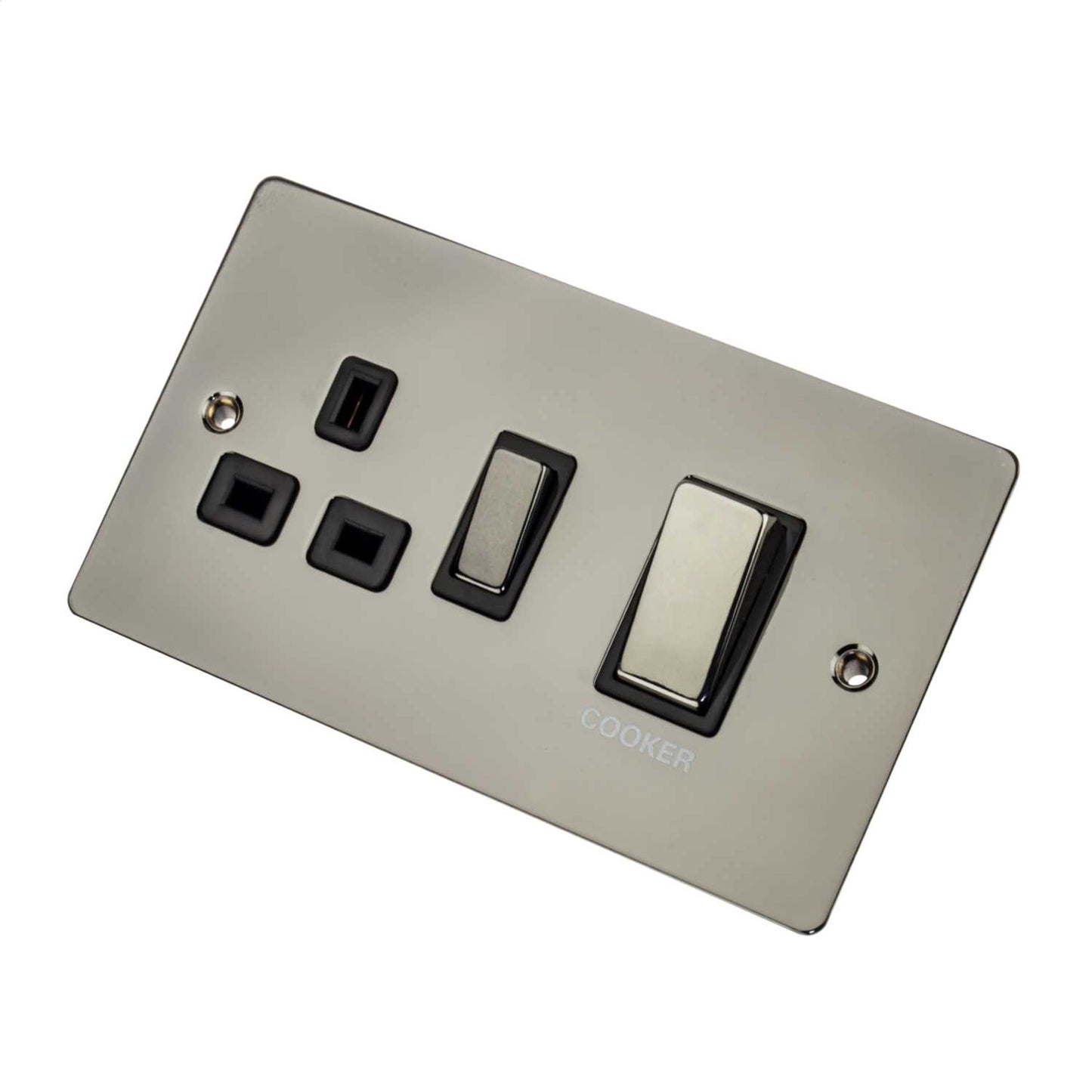 Scolmore Click Define 45A DP Cooker Control Unit Black Insert Black Nickel