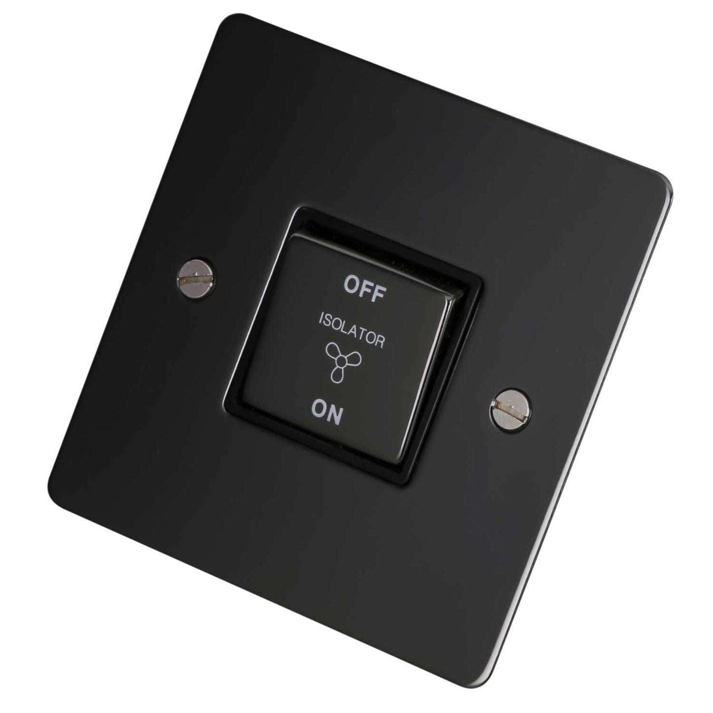 Scolmore Click Define 10A Triple Pole Fan Isolator Switch Black Insert Black Nickel