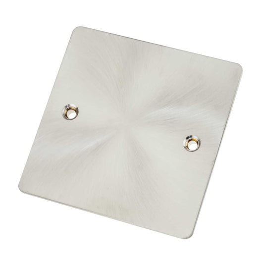 Scolmore Click Define 1 Gang Blank Plate Brushed Steel