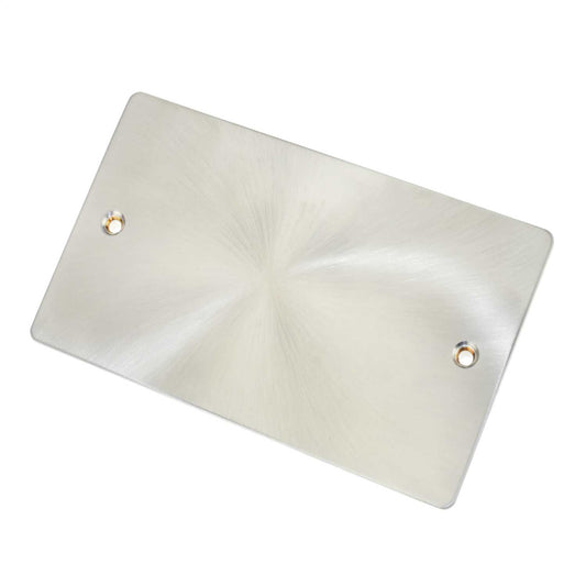 Scolmore Click Define 2 Gang Blank Plate Brushed Steel