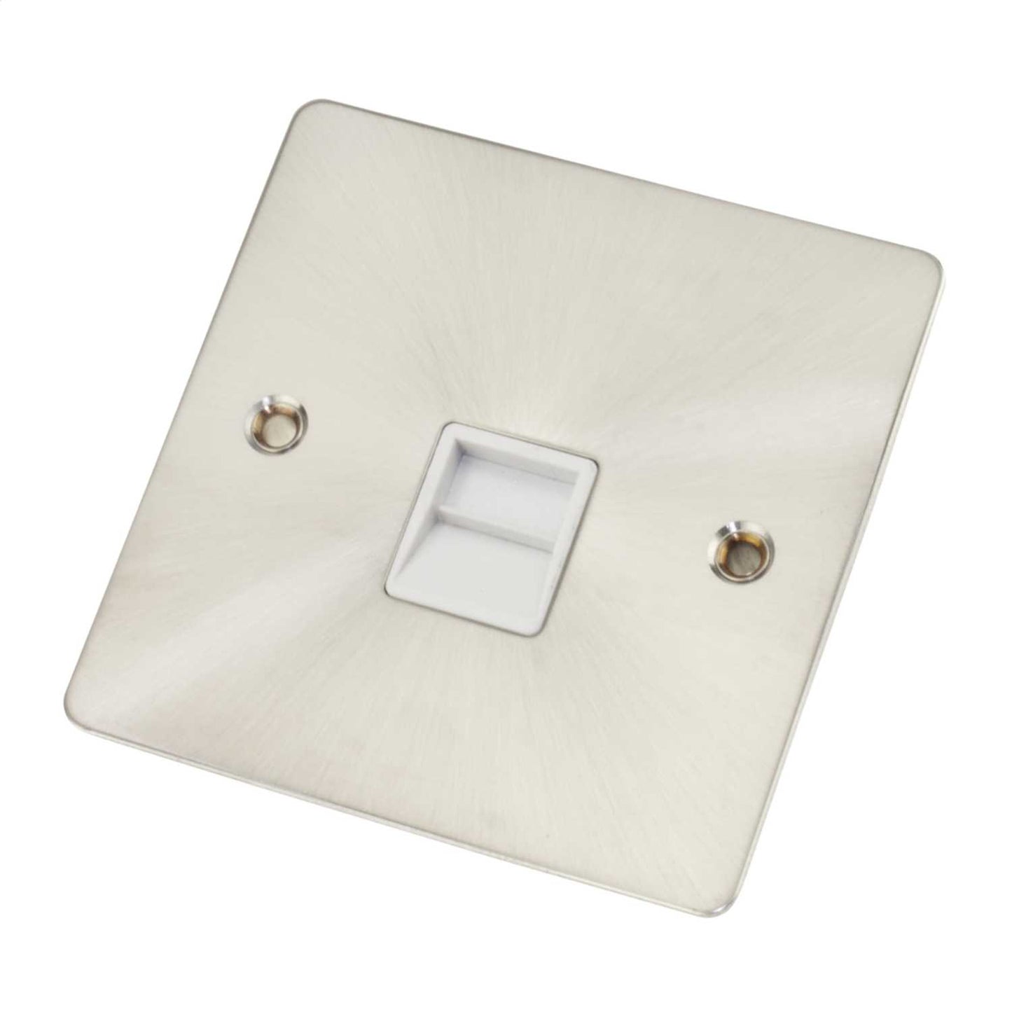 Scolmore Click Define 1 Gang Master Telephone Socket White Insert Brushed Steel