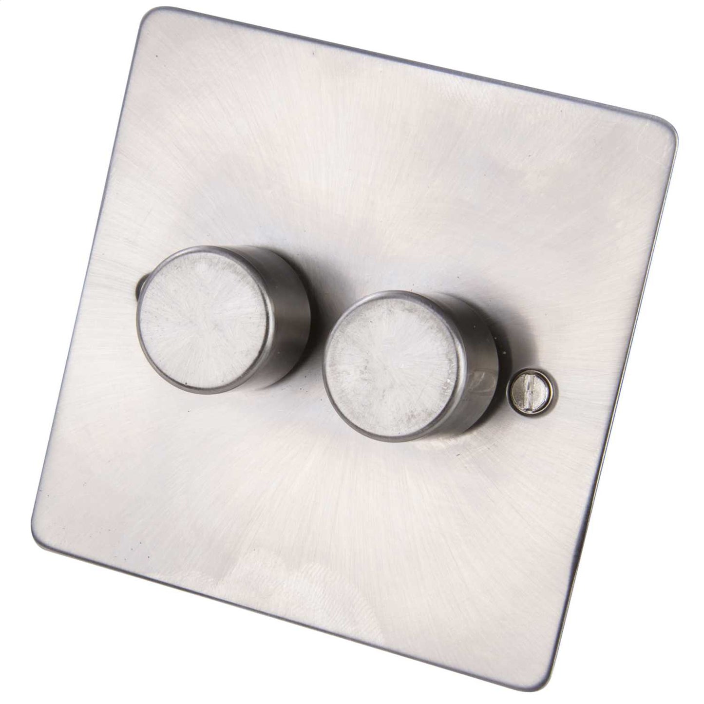 Scolmore Click Define 400W 2 Gang 2 Way Dimmer Switch Brushed Steel
