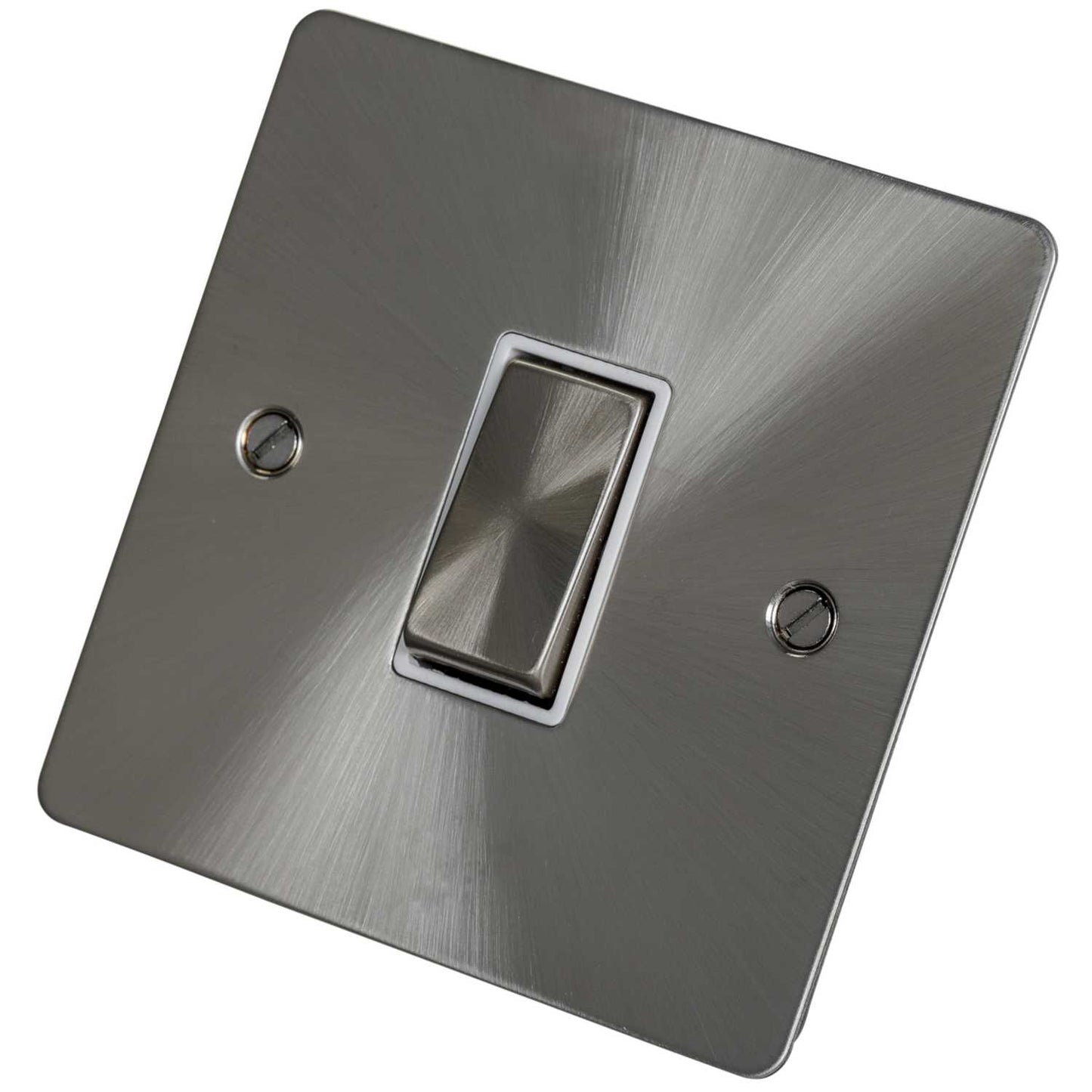 Scolmore Click Define 10A 1 Gang Intermediate Switch White Insert Brushed Steel