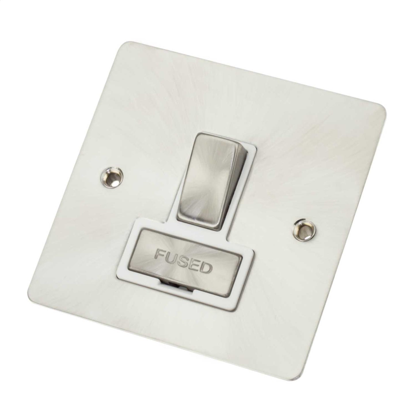 Scolmore Click Define 13A DP Switched Fused Spur White Insert Brushed Steel