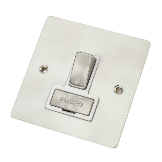 Scolmore Click Define 13A DP Switched Fused Spur White Insert Brushed Steel