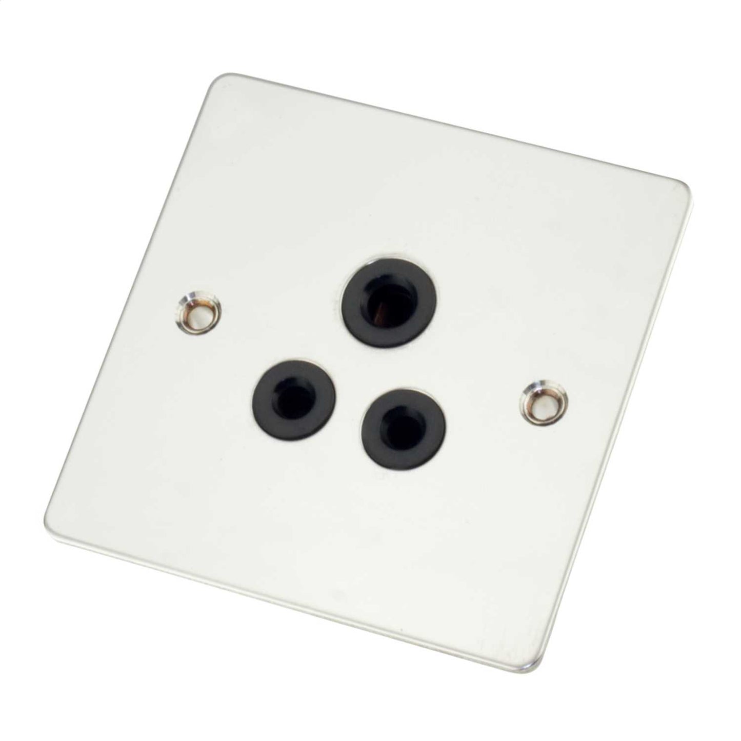 Scolmore Click Define 5A 1 Gang Socket Black Insert Polished Chrome