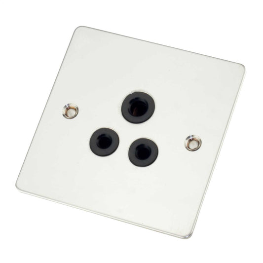 Scolmore Click Define 5A 1 Gang Socket Black Insert Polished Chrome