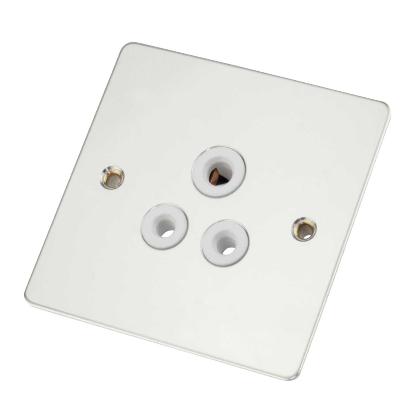 Scolmore Click Define 5A 1 Gang Socket White Insert Polished Chrome