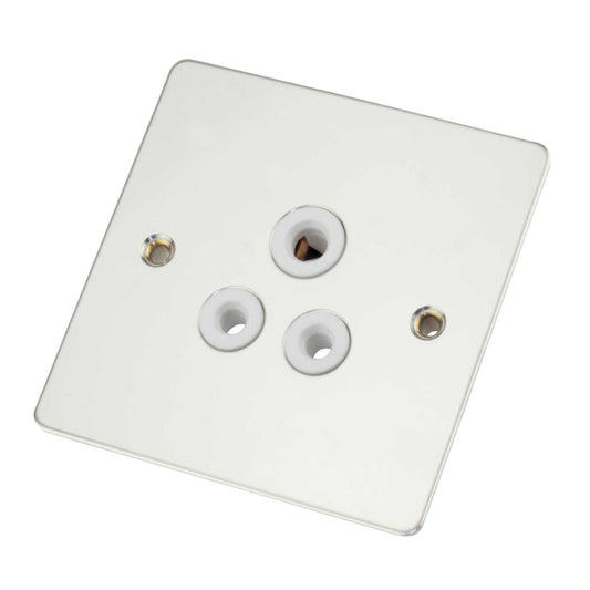 Scolmore Click Define 5A 1 Gang Socket White Insert Polished Chrome