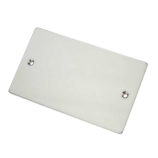 Scolmore Click Define 2 Gang Blank Plate Polished Chrome