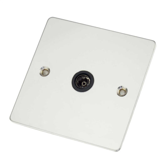 Scolmore Click Define 1 Gang Non Isolated Coaxial Socket Black Insert Polished Chrome