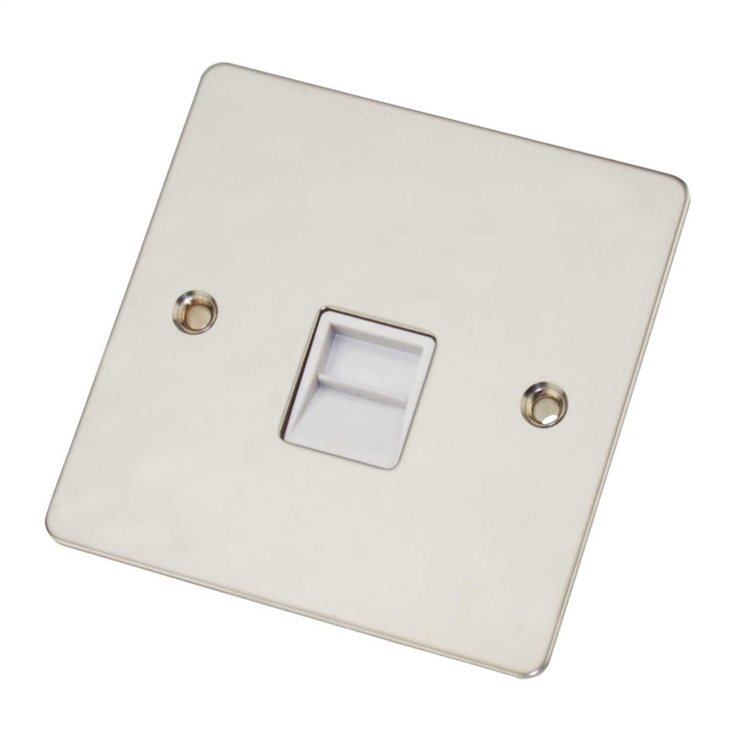 Scolmore Click Define 1 Gang Master Telephone Socket White Insert Polished Chrome