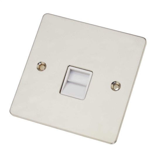 Scolmore Click Define 1 Gang Master Telephone Socket White Insert Polished Chrome