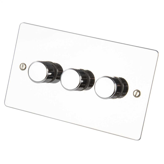 Scolmore Click Define 400W 3 Gang 2 Way Dimmer Switch Polished Chrome