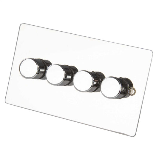 Scolmore Click Define 400W 4 Gang 2 Way Dimmer Switch Polished Chrome