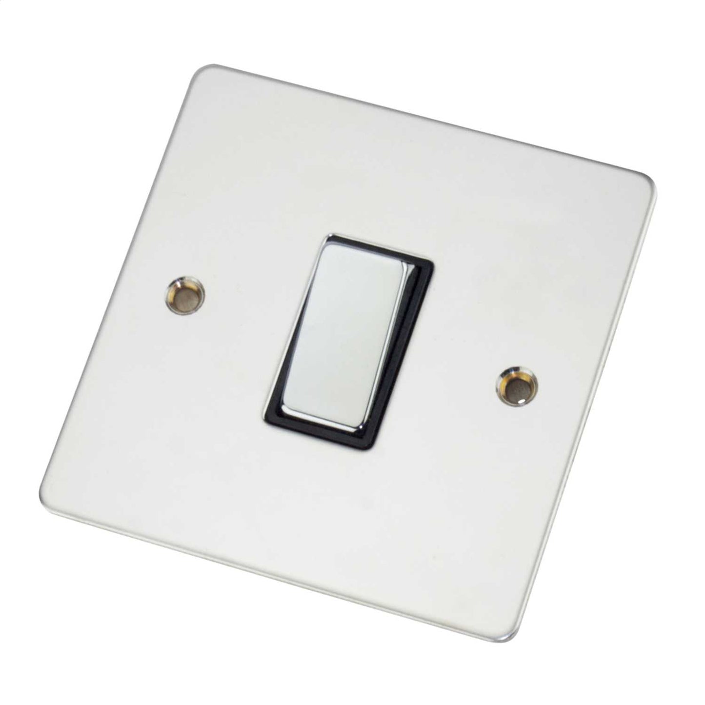 Scolmore Click Define 10A 1 Gang 2 Way Light Switch Black Insert Polished Chrome
