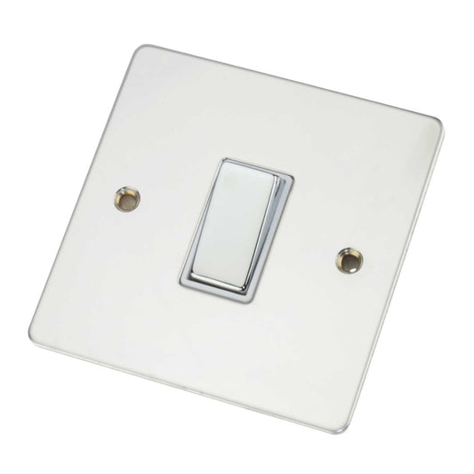 Scolmore Click Define 10A 1 Gang 2 Way Light Switch White Insert Polished Chrome