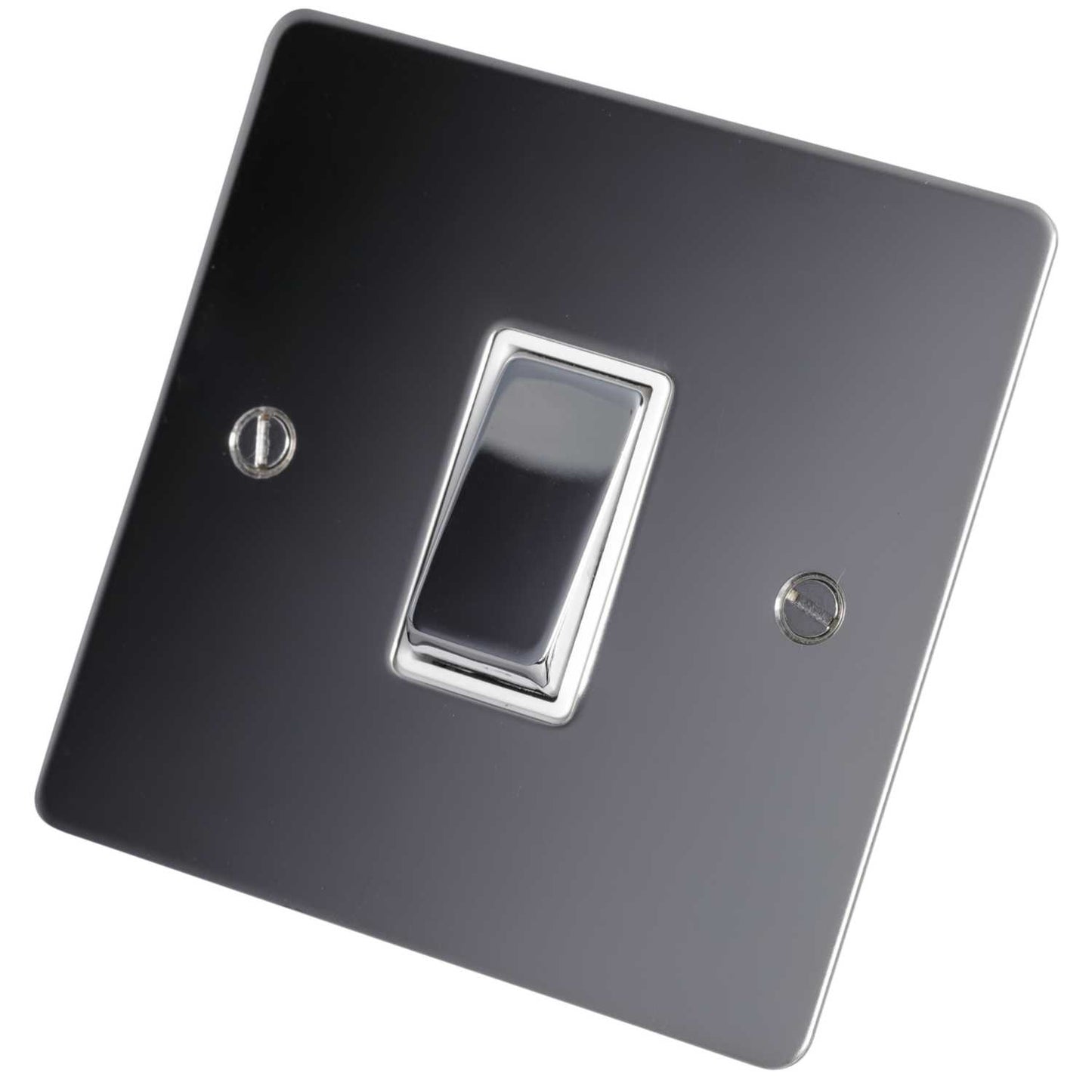 Scolmore Click Define 10A 1 Gang Intermediate Ingot Switch with White Insert Polished Chrome