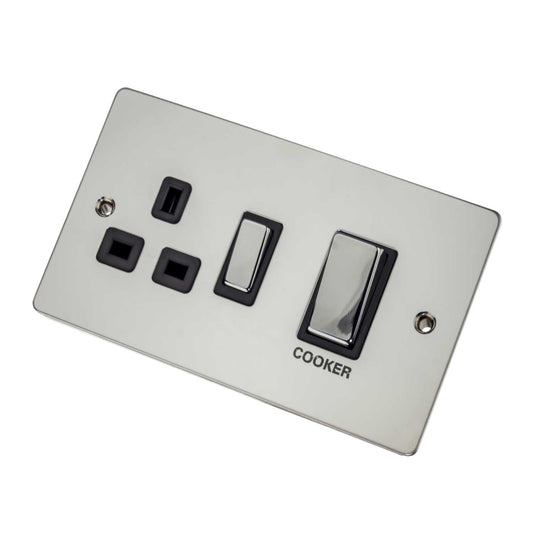 Scolmore Click Define 45A Cooker Control Unit Black Insert Polished Chrome