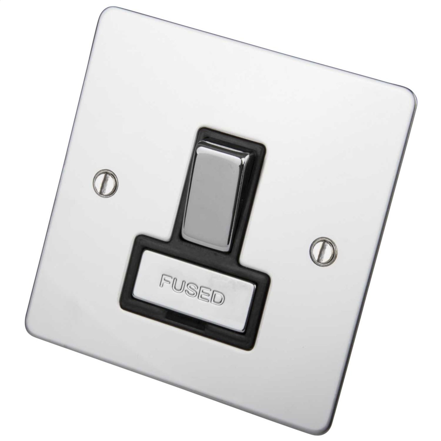 Scolmore Click Define 13A DP Switched Fused Spur Black Insert Polished Chrome