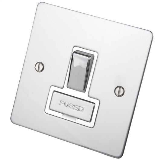 Scolmore Click Define 13A DP Switched Fused Spur White Insert Polished Chrome