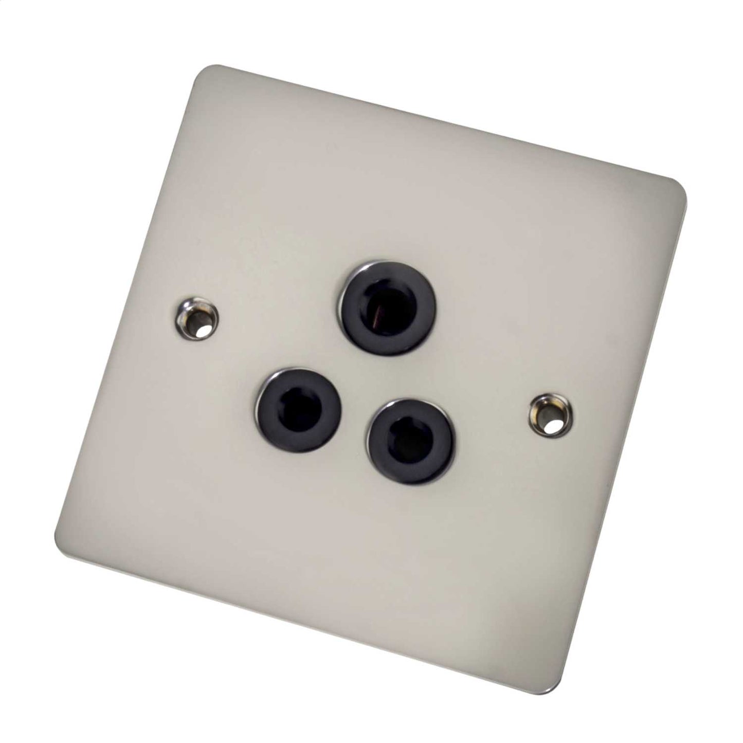 Scolmore Click Define 5A 1 Gang Unswitched Socket Black Insert Pearl Nickel