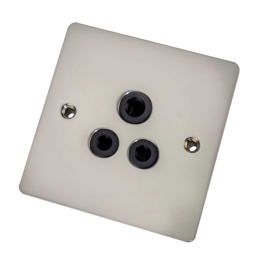 Scolmore Click Define 5A 1 Gang Unswitched Socket Black Insert Pearl Nickel