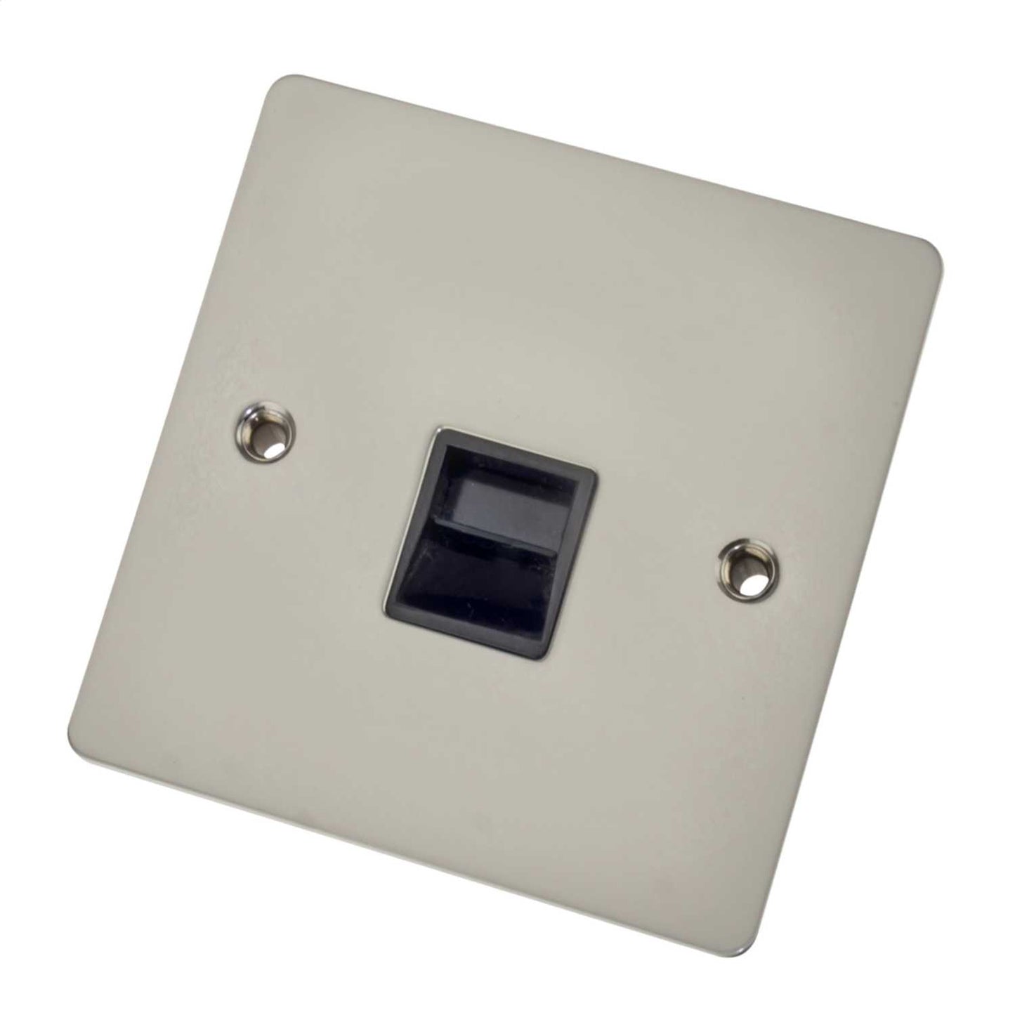 Scolmore Click Define 1 Gang Master Telephone Socket Black Insert Pearl Nickel