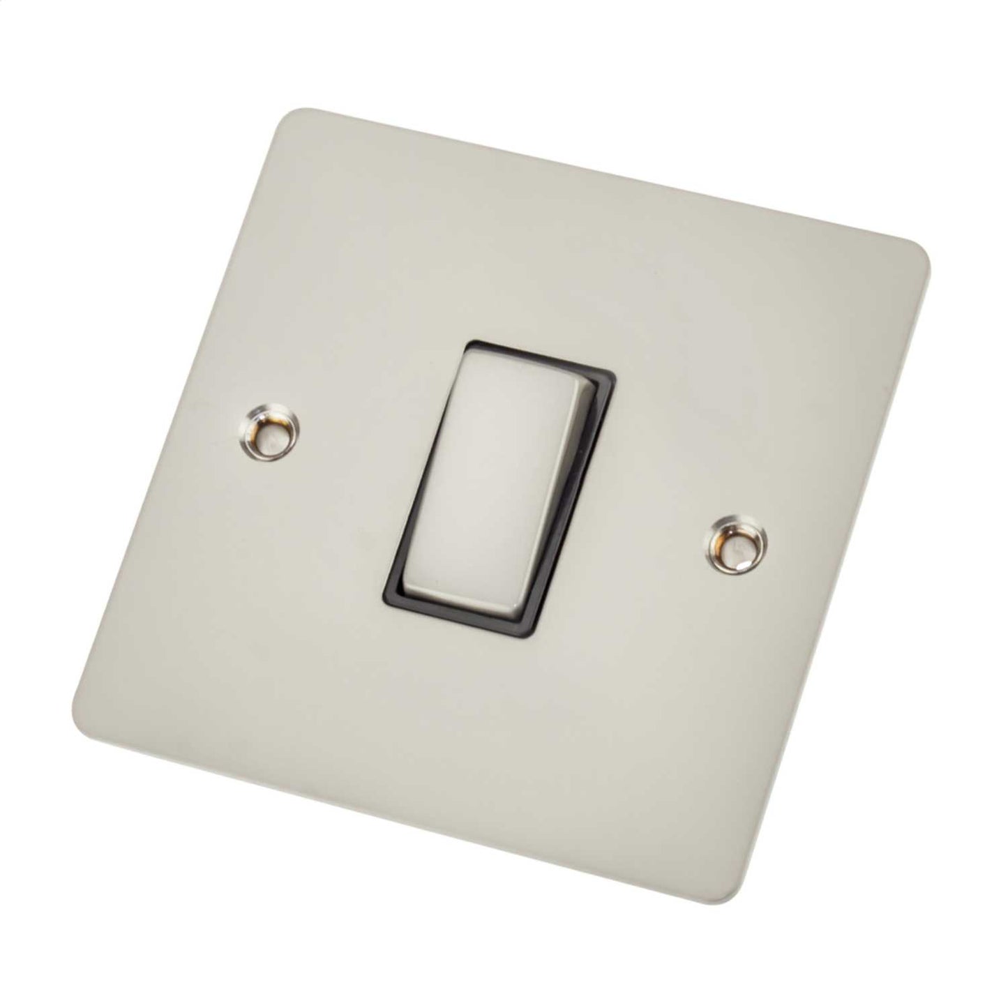 Scolmore Click Define 10A 1 Gang 2 Way Light Switch Black Insert Pearl Nickel