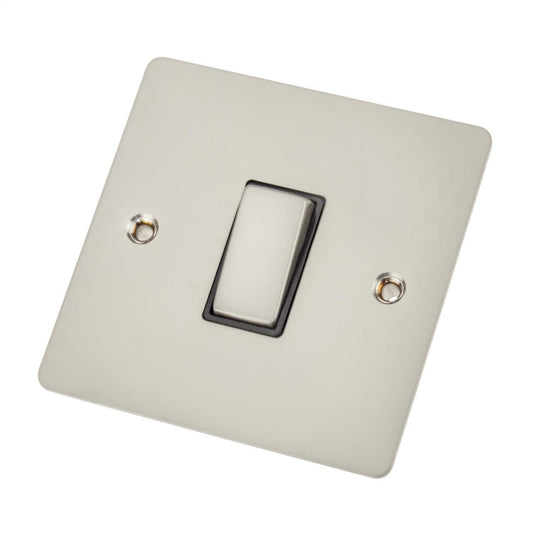 Scolmore Click Define 10A 1 Gang 2 Way Light Switch Black Insert Pearl Nickel