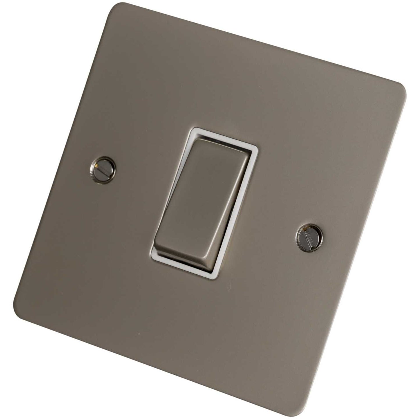 Scolmore Click Define 10A 1 Gang Intermediate Ingot Switch with White Insert Pearl Nickel