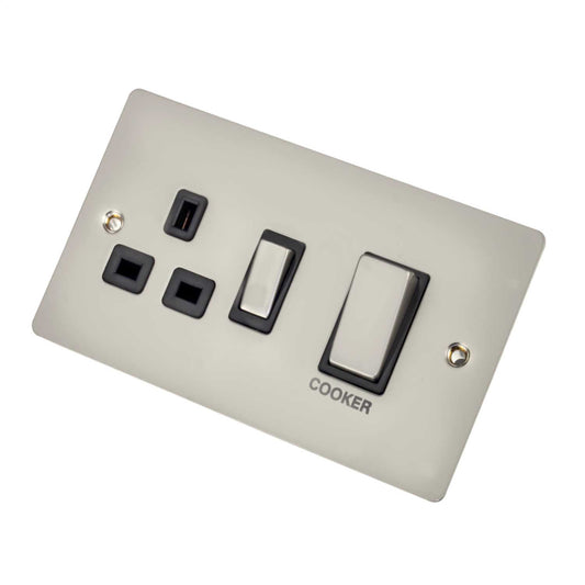 Scolmore Click Define 45A Cooker Control Unit Black Insert Pearl Nickel