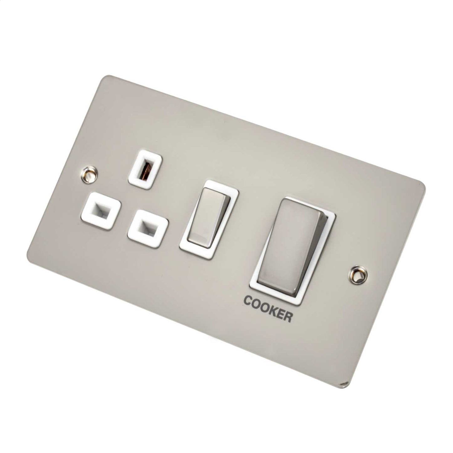 Scolmore Click Define 45A Cooker Control Unit White Insert Pearl Nickel