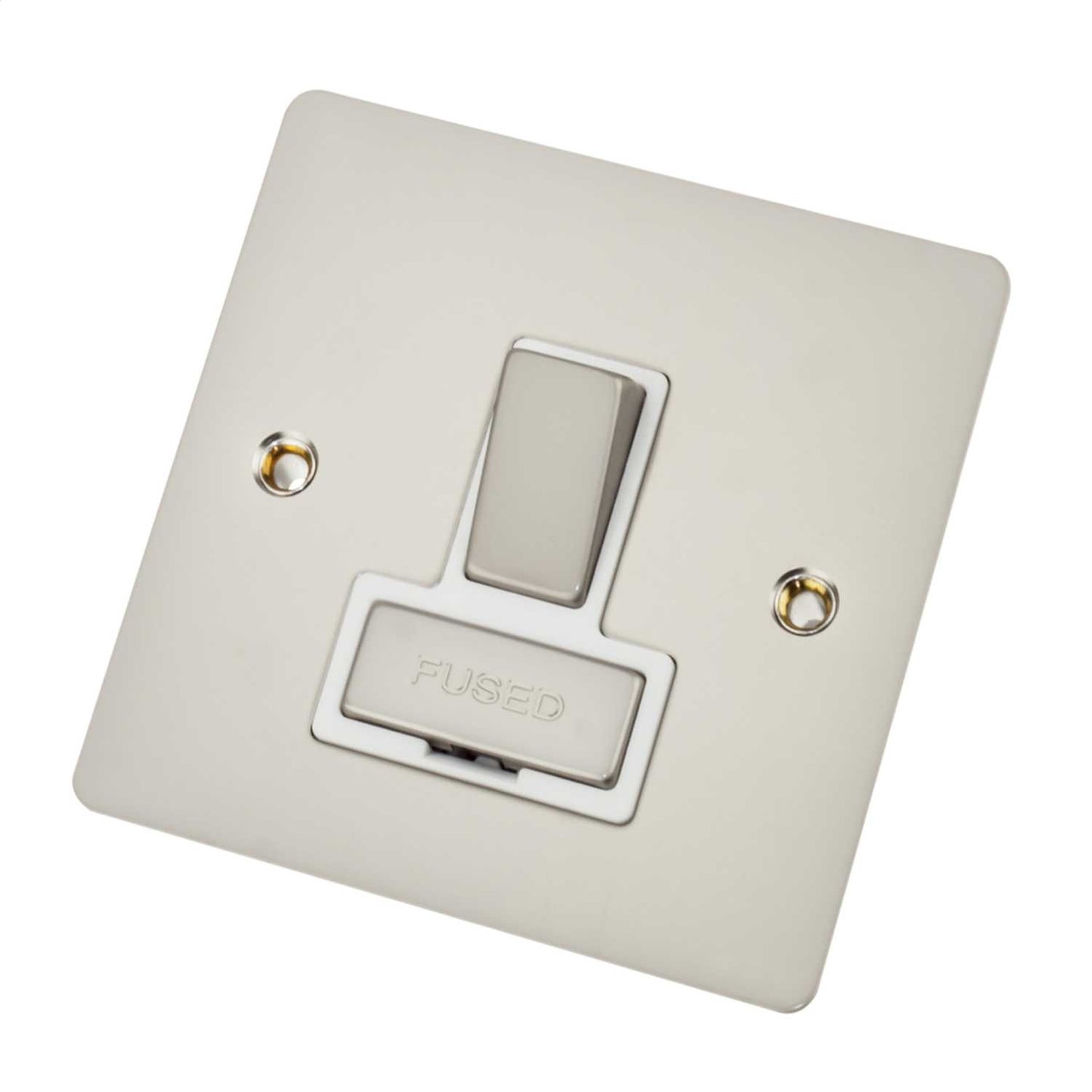 Scolmore Click Define 13A DP Switched Fused Spur White Insert Pearl Nickel