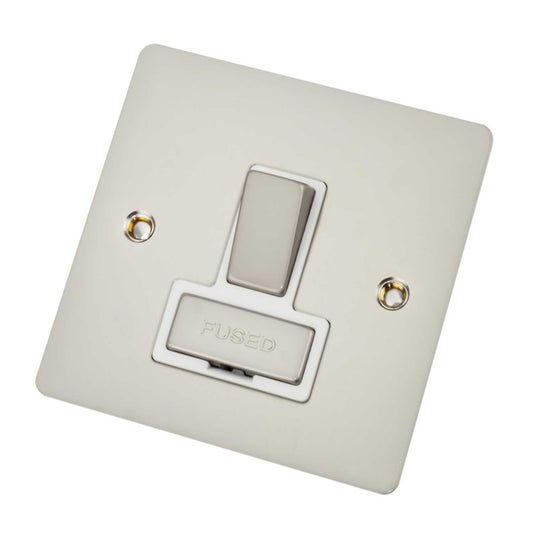 Scolmore Click Define 13A DP Switched Fused Spur White Insert Pearl Nickel
