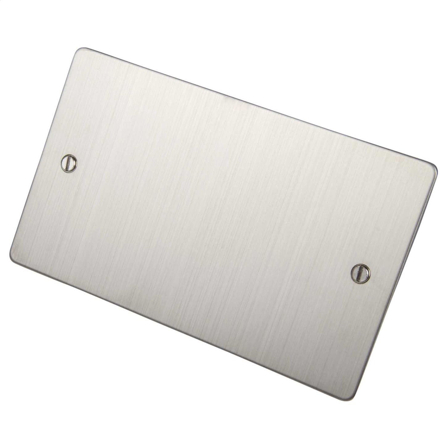 Scolmore Click Define 2 Gang Blank Plate Stainless Steel