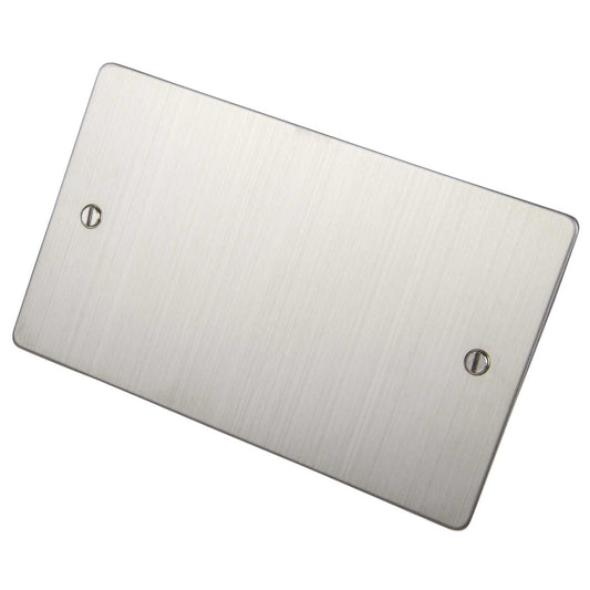 Scolmore Click Define 2 Gang Blank Plate Stainless Steel