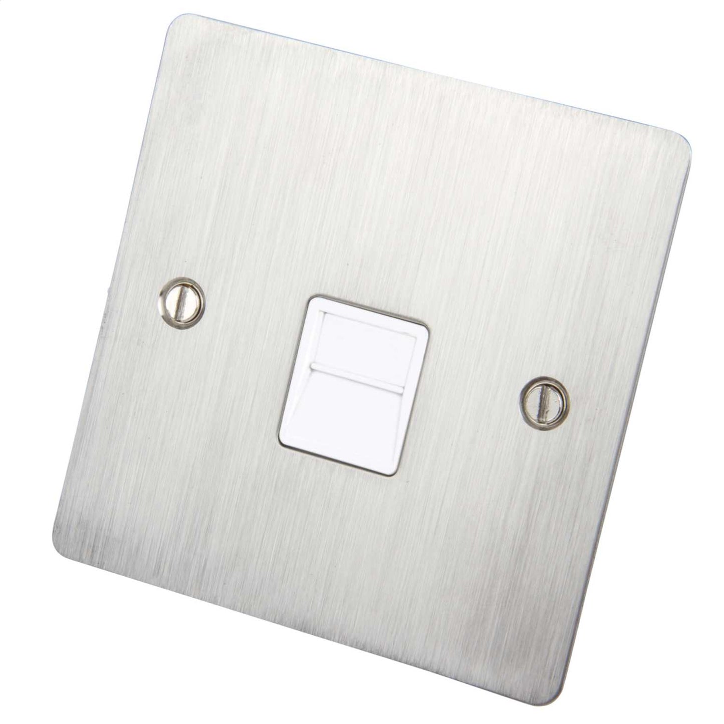 Scolmore Click Define 1 Gang Master Telephone Socket White Insert Stainless Steel