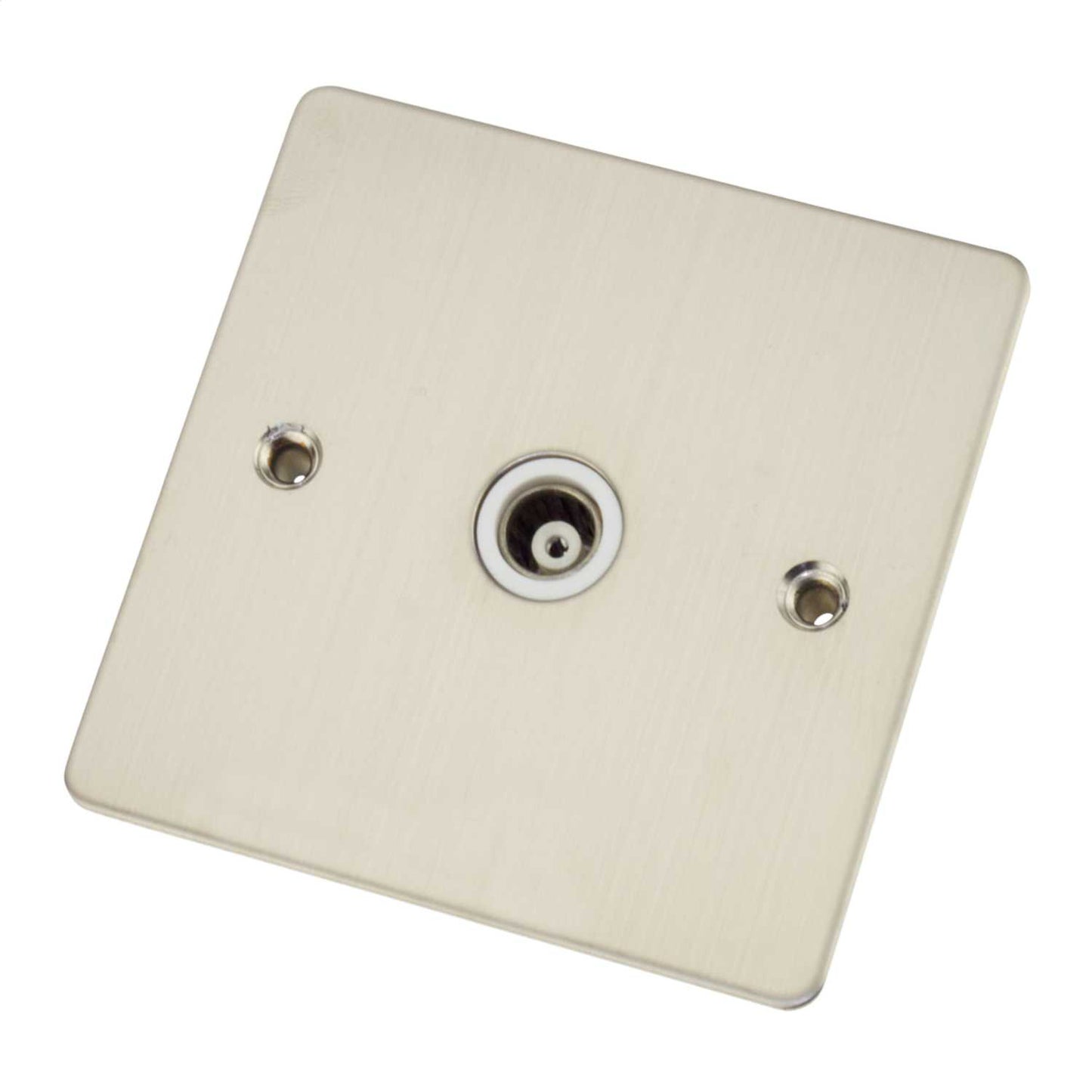 Scolmore Click Define 1 Gang Isolated Coaxial Socket White Insert Stainless Steel