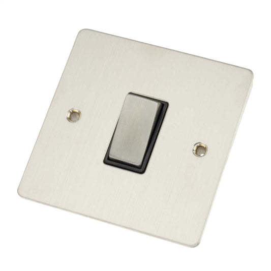 Scolmore Click Define 10A 1 Gang 2 Way Ingot Switch Black Insert Stainless Steel