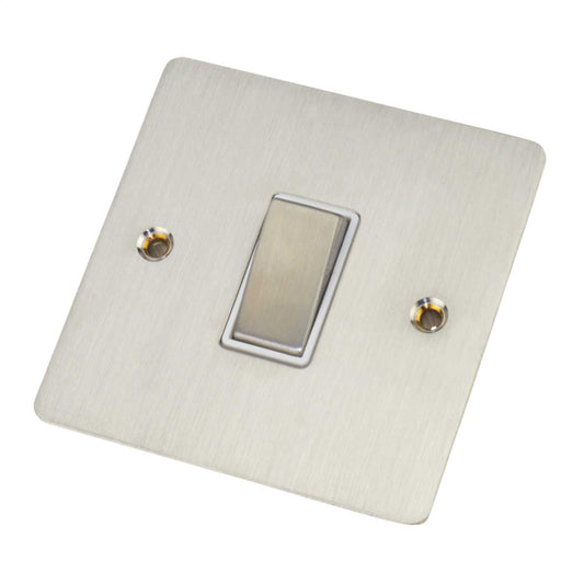 Scolmore Click Define 10A 1 Gang 2 Way Light Switch White Insert Stainless Steel