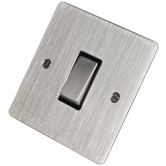 Scolmore Click Define 10A 1 Gang Intermediate Switch Black Insert Stainless Steel