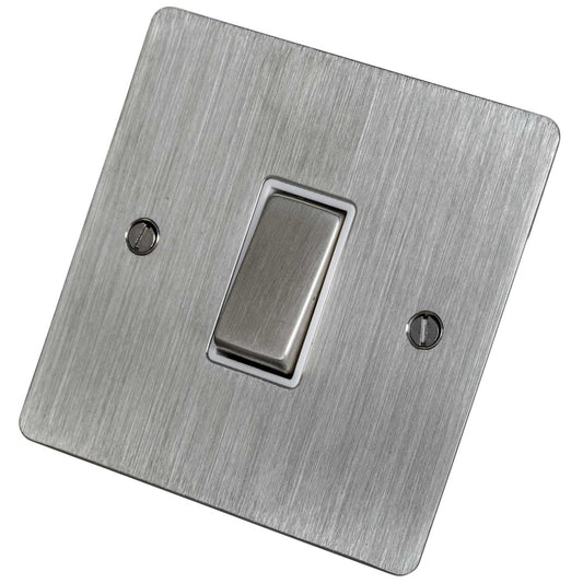 Scolmore Click Define 10A 1 Gang Intermediate Switch White Insert Stainless Steel