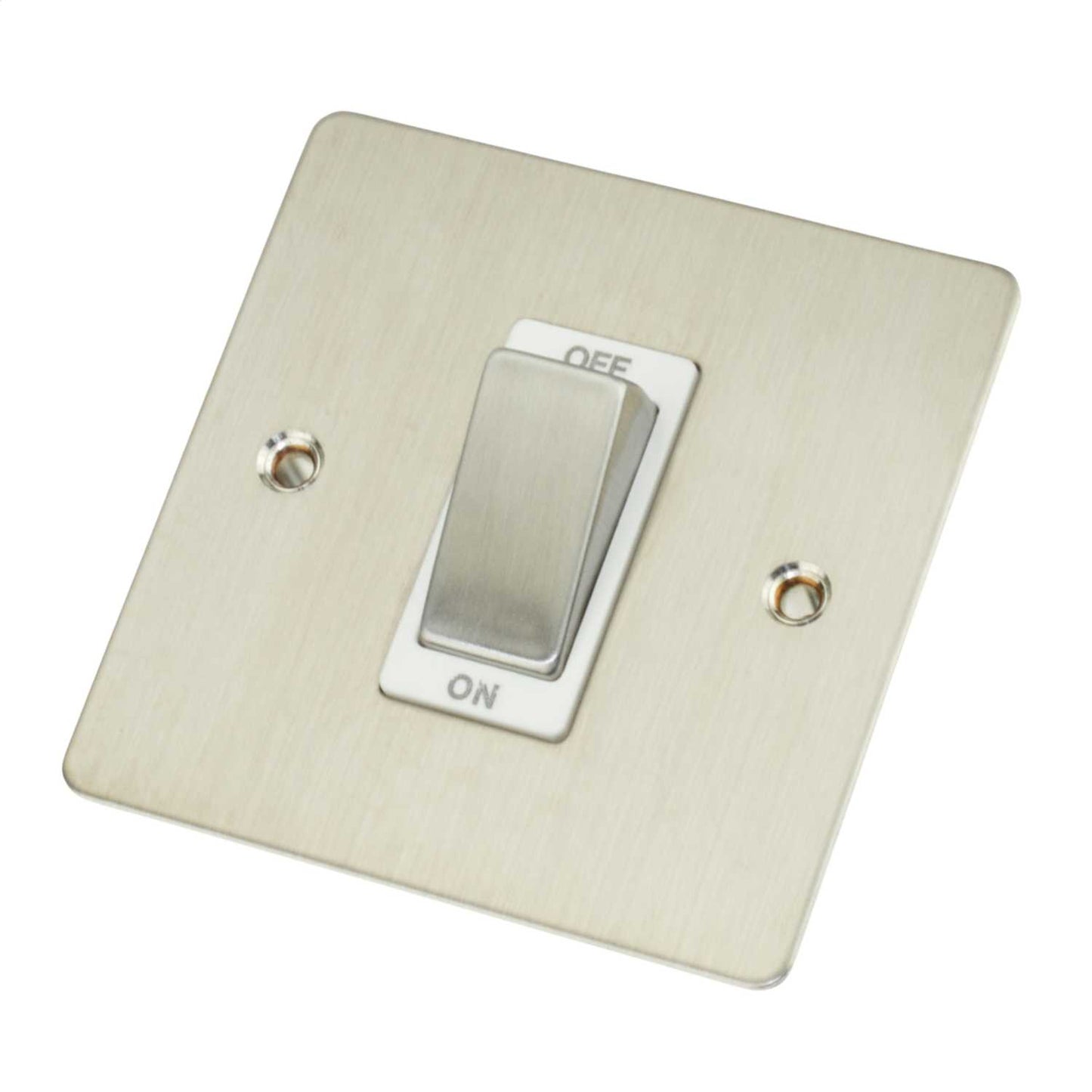 Scolmore Click Define 45A DP 1 Gang Switch White Insert Stainless Steel