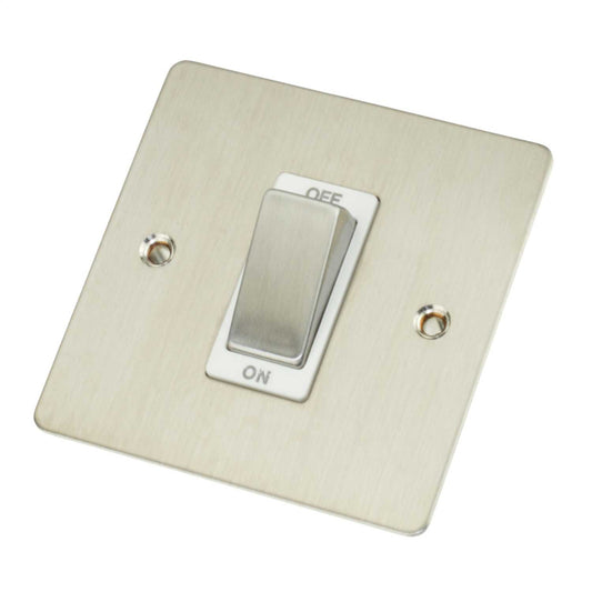 Scolmore Click Define 45A DP 1 Gang Switch White Insert Stainless Steel