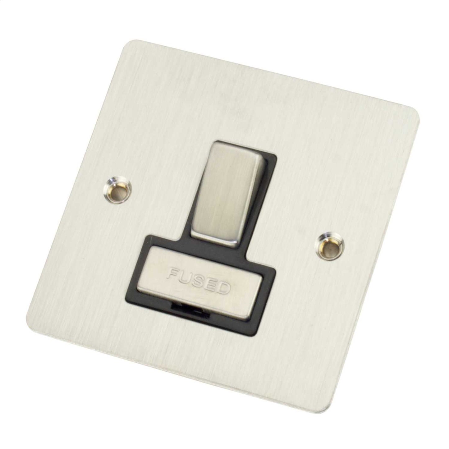 Scolmore Click Define 13A DP Switched Fused Spur Black Insert Stainless Steel
